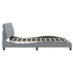 vidaXL Cadre de lit avec LED sans matelas gris clair 200x200 cm tissu