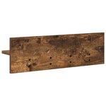 vidaXL Porte-manteau mural avec étagère Chêne fumé 60 x 10.5 x 18 cm