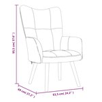 vidaXL Chaise de relaxation Blanc crème Velours