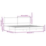 vidaXL Cadre de lit en métal sans matelas chêne marron 200x200 cm
