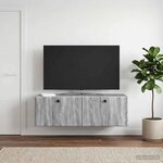 vidaXL Meuble TV mural 98 x 31 x 30 cm Sonoma gris Bois d'ingénierie