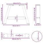 vidaXL Pieds de table basse en forme de A  2 pièces  blanc  50 x (30-31) cm  acier
