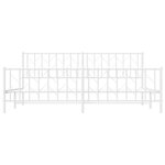vidaXL Cadre de lit métal sans matelas et pied de lit blanc 200x200 cm