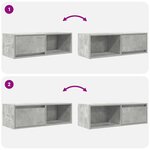 vidaXL Meuble TV gris béton 80x31x25 5 cm bois d'ingénierie
