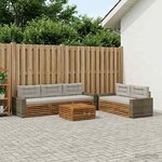 vidaXL Ensemble de canapés d'extérieur 6 Pièces Naturel et gris clair