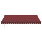vidaXL Auvent manuel rétractable avec LED bordeaux 450x350 cm