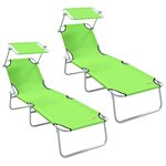 vidaXL Transat 2-personne 2 Pièces Vert 58 x 188 x 77cm tissu