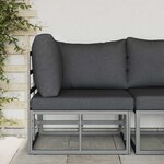 vidaXL Mobilier de jardin avec coussin avec oreiller Noir Aluminium