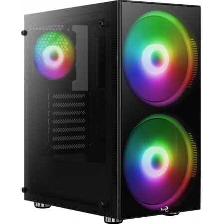 AEROCOOL Python (RGB) noir (Verre trempé) - Boîtier sans alimentation - Format ATX