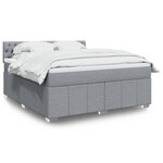 vidaXL Sommier à lattes de lit avec matelas Gris clair 180x200cm Tissu