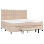 vidaXL Sommier à lattes de lit avec matelas Cappuccino 200x200 cm