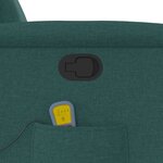 vidaXL Fauteuil inclinable de massage Vert foncé Tissu