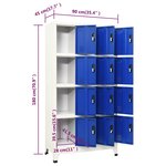vidaXL Armoire à casiers Gris et bleu 90x45x180 cm Acier