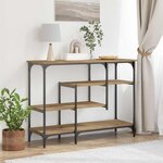vidaXL Table Console avec étagère chêne artisanal 100 x 35 x 75 cm