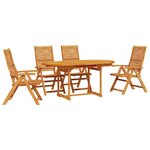 vidaXL Ensemble de salle à manger pour jardin 5 pc Marron