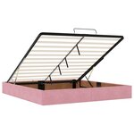 vidaXL Cadre de lit ottoman avec matelas rose 160x200 cm velours