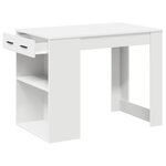 vidaXL Bureau avec tiroir et étagère blanc bois d'ingénierie
