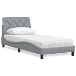vidaXL Lit avec matelas gris clair 80x200 cm tissu