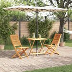 vidaXL Ensemble bistro pliant Pliant 3 Pièces Marron Bois d'acacia massif