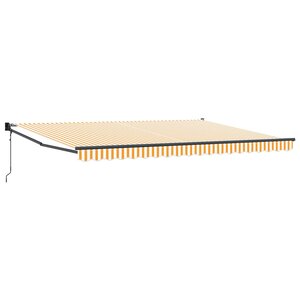 vidaXL Auvent rétractable électrique Jaune et blanc 4 x 2 m