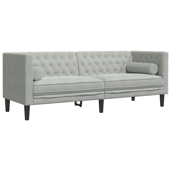 vidaXL Canapé Gris clair 194 x 74 5 x 70 5 cm Velours