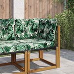 vidaXL Coussin de canapé d'extérieur 3 Pièces Motif feuille Polyester