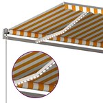 vidaXL Auvent automatique capteur de vent/LED 400x300cm Jaune et blanc