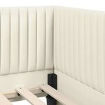 vidaXL Cadre de lit d'angle avec tête de lit Crème 90 x 190 cm Velours