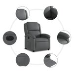 vidaXL Fauteuil inclinable électrique Gris Similicuir