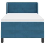 vidaXL Lit à ressorts avec matelas Bleu foncé 190 x 90 cm Polyester