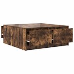 vidaXL Table basse avec tiroirs chêne fumé 100x100x40 cm