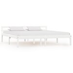 vidaXL Cadre de lit Blanc Bois de pin massif 160x200 cm