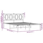 vidaXL Cadre de lit métal sans matelas et tête de lit blanc 140x200 cm