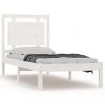 vidaXL Cadre de lit sans matelas blanc 75x190 cm bois massif