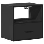 vidaXL Table de chevet murale noir 40x31x39 5 cm