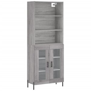 vidaXL Buffet haut Sonoma gris 69 5x34x180 cm Bois d'ingénierie