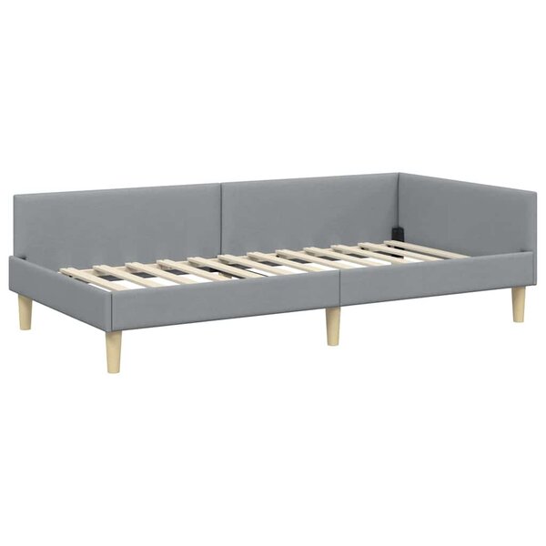 vidaXL Cadre de lit d'angle Autre Gris clair 90 x 200 cm