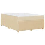 vidaXL Cadre de lit avec matelas Crème 140 x 200 cm tissu