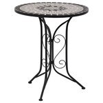 vidaXL Table de bistro mosaïque Gris 60 cm Céramique