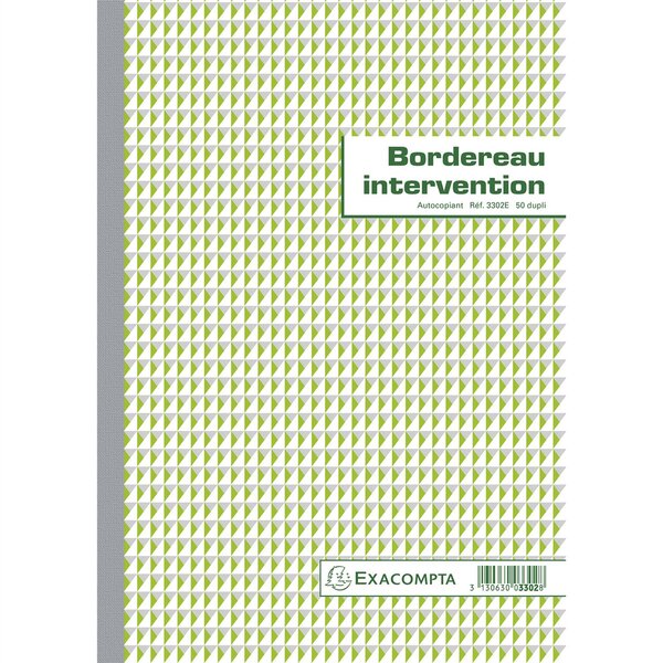 Manifolds Rapports d'intervention 29 7x21cm - 50 feuillets autocopiants - Blanc x 5 EXACOMPTA