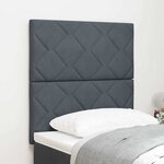 vidaXL Tête de lit Montage mural Géométrique Gris foncé 80 cm Velours