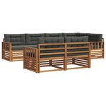 vidaXL Ensemble de canapés d'extérieur 7 pc Naturel et Anthracite