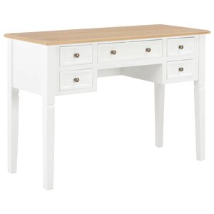 vidaXL Bureau Blanc 109 5 x 45 x 77 5 cm Bois