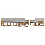 vidaXL Ensemble de canapés d'extérieur 7 Pièces Naturel et gris clair