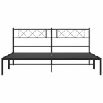 vidaXL Cadre de lit métal sans matelas avec tête de lit noir 183x213cm