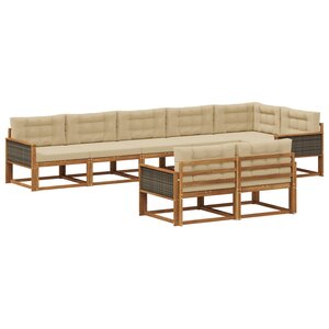 vidaXL Ensemble de canapés d'extérieur 8 Pièces Naturel et Beige