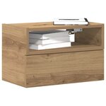 vidaXL Table de chevet murale chêne artisanal 45x26x28 5 cm