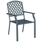 vidaXL Chaise de jardin 4 Pièces Anthracite 56 x 65 x 89 cm Acier