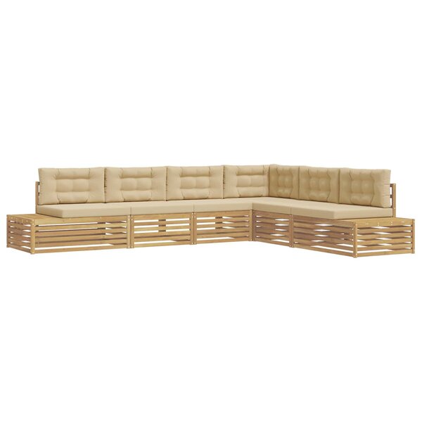 vidaXL 7 pc Ensemble de canapés d'extérieur Polyester Blanc