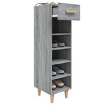 vidaXL Meuble à chaussures Sonoma gris 30x35x105 cm Bois d'ingénierie